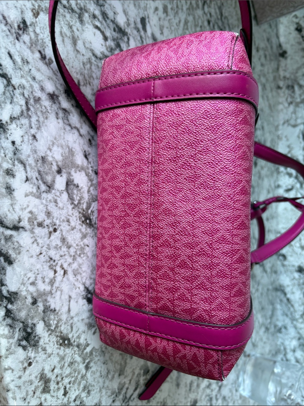 Michael Kors Hot Pink Signature Tote with Tassel Charm - Picture 3 of 7